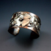 Copper with Sterling Silver flowers Cuff
