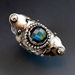 Faceted Labradorite and Sterling Silver Bohemian Statement Ring