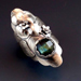Faceted Labradorite and Sterling Silver Statement Ring